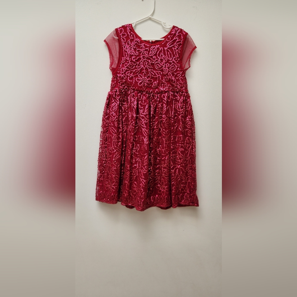 Pink Chicken magenta sequin dress 8Y